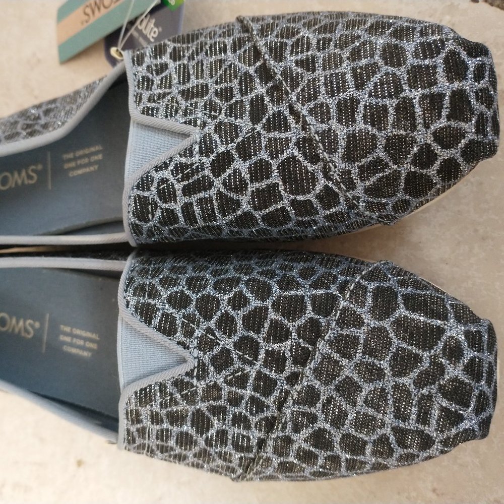 Toms Alpargata Citadel Blue Animal Printed Glitter